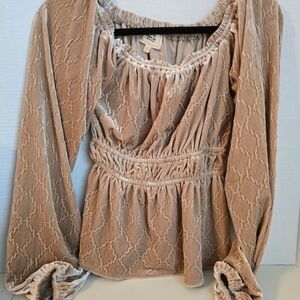 Vintage Sterling & Stitch Size XS long sleeve blouse with elastic cuffs